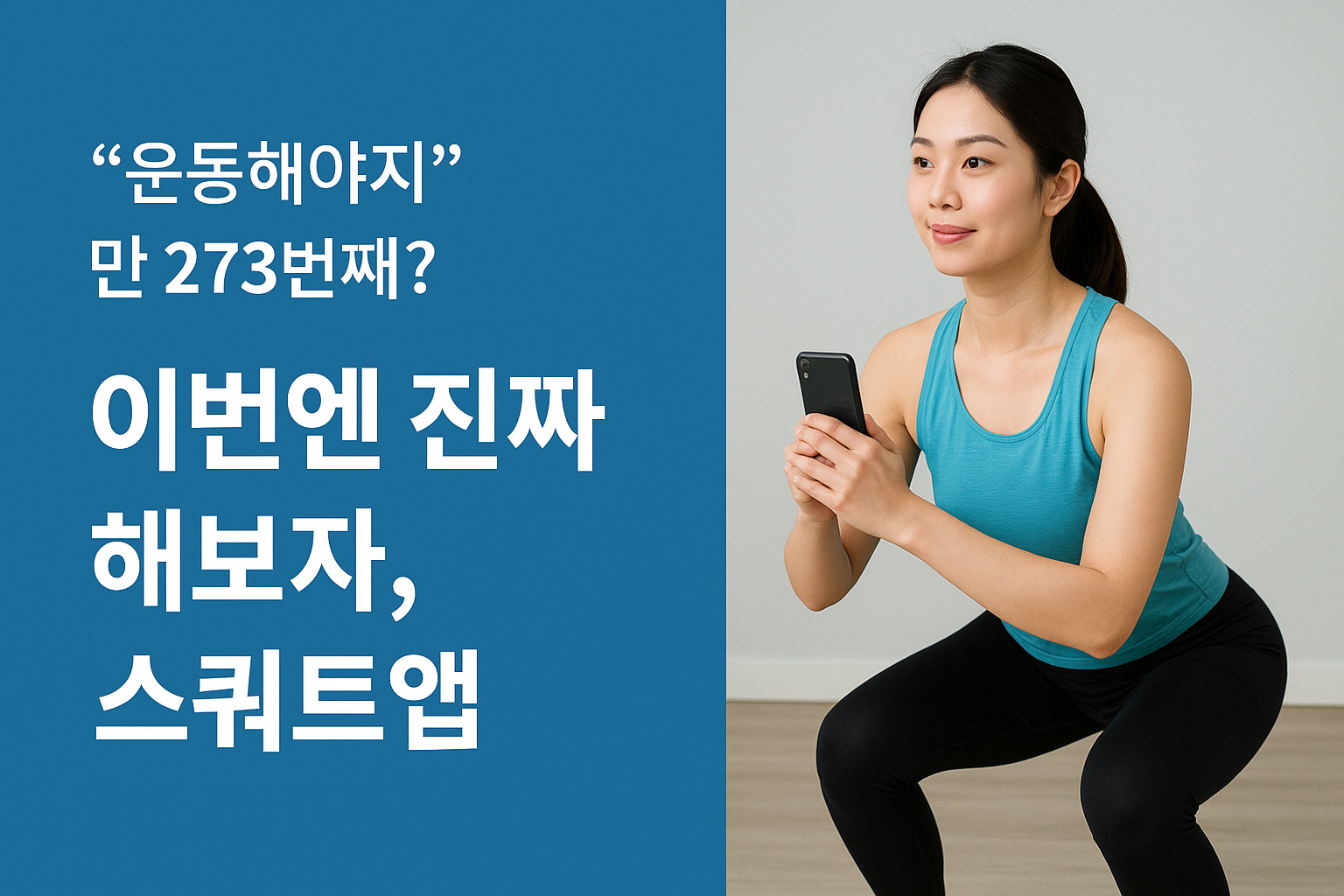 “운동해야지”만 273번째? 이번엔 진짜 해보자, 스쿼트앱